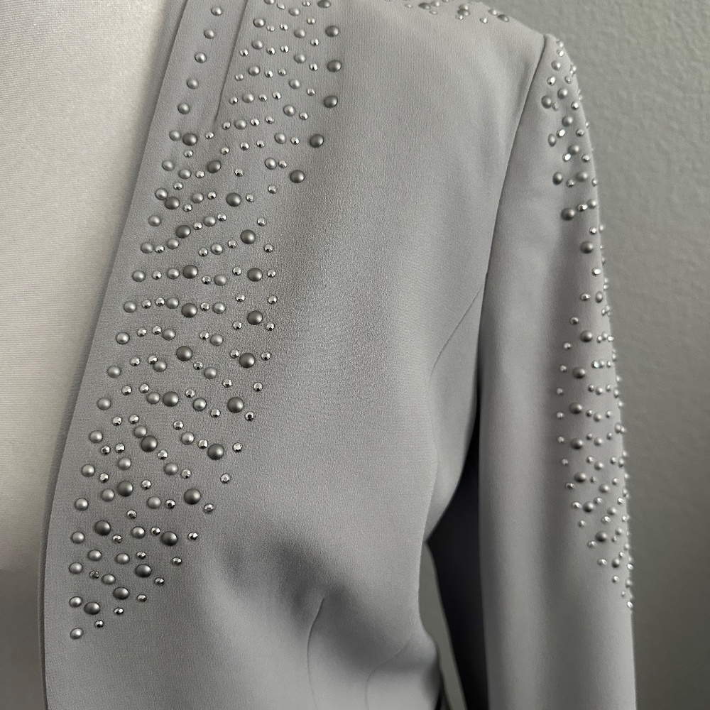 Suite Jacket Cache Gray Rhinstone Size 8 - image 4